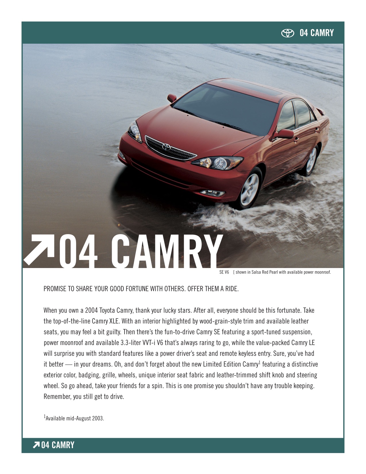 2004 Toyota Camry Brochure Page 4